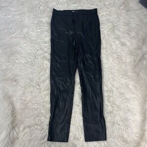 Zara Women’s Black Faux Leather Skinny Pants Casual Size Medium Stretch Mid Rise